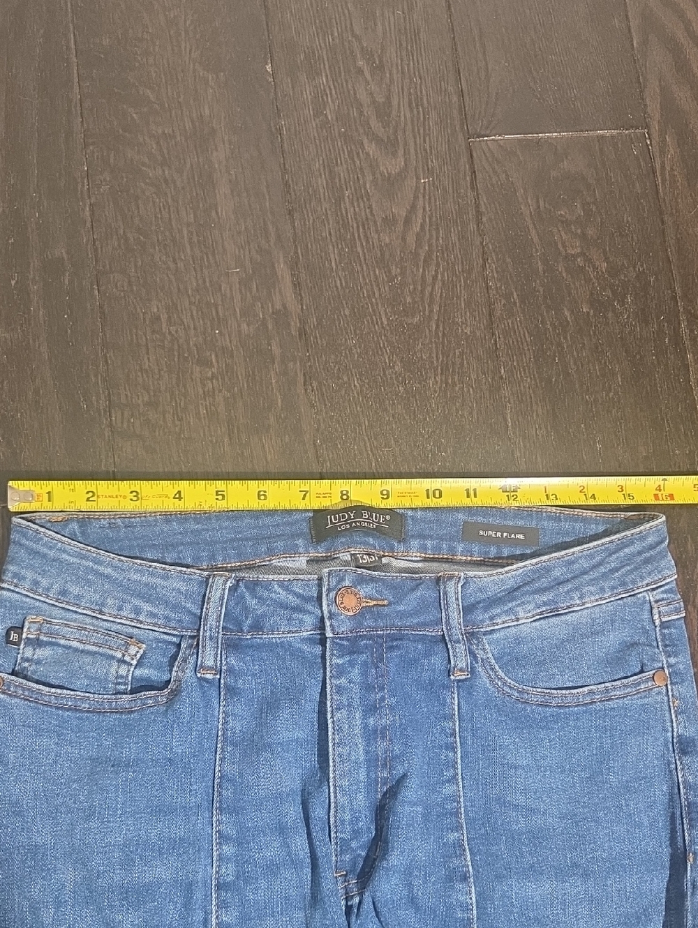 Judy Blue Women's Stretch Denim Jeans Super Flare Legs 13/31 Rough Hem - Picture 13 of 13
